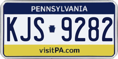 PA license plate KJS9282