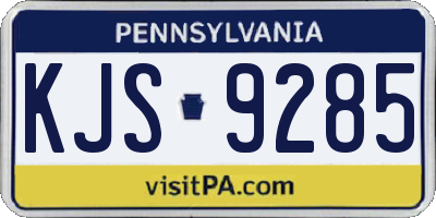 PA license plate KJS9285