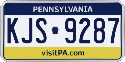 PA license plate KJS9287