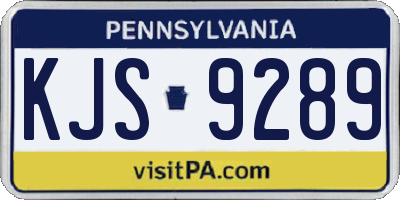 PA license plate KJS9289