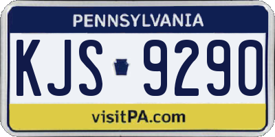 PA license plate KJS9290