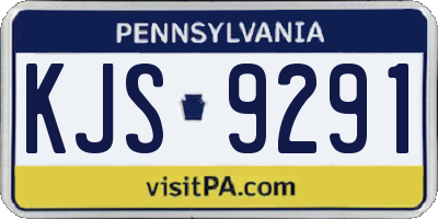 PA license plate KJS9291