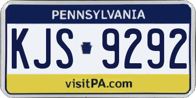 PA license plate KJS9292
