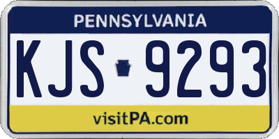 PA license plate KJS9293