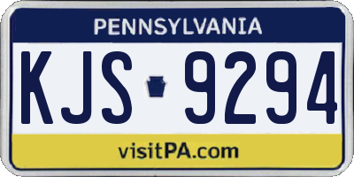 PA license plate KJS9294