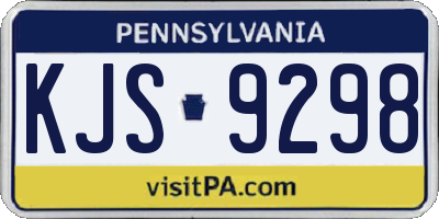 PA license plate KJS9298