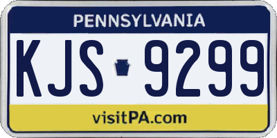 PA license plate KJS9299