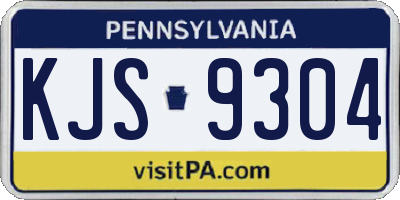 PA license plate KJS9304