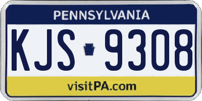 PA license plate KJS9308