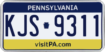 PA license plate KJS9311