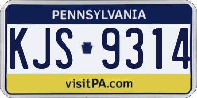PA license plate KJS9314