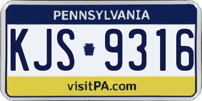 PA license plate KJS9316