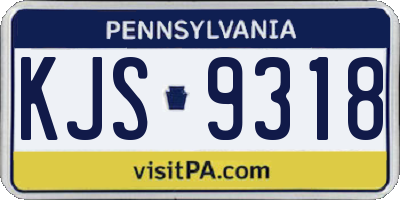 PA license plate KJS9318