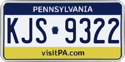 PA license plate KJS9322