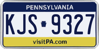 PA license plate KJS9327