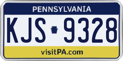 PA license plate KJS9328