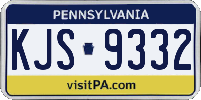 PA license plate KJS9332