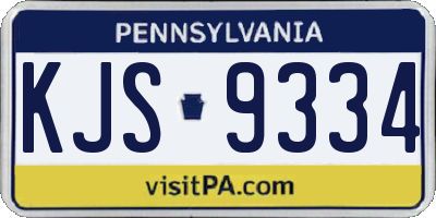 PA license plate KJS9334