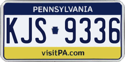 PA license plate KJS9336