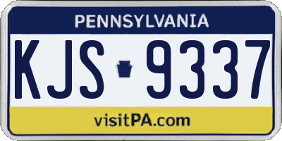 PA license plate KJS9337