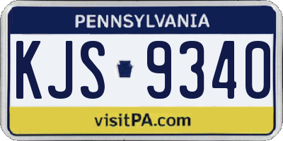 PA license plate KJS9340
