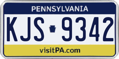 PA license plate KJS9342