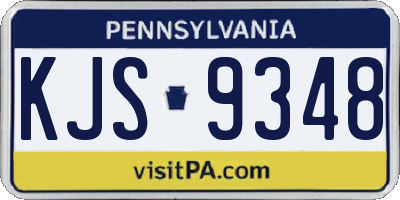 PA license plate KJS9348