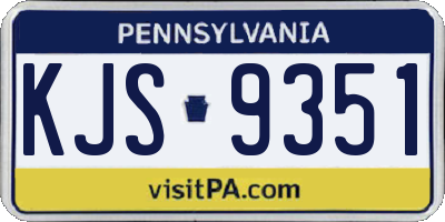 PA license plate KJS9351