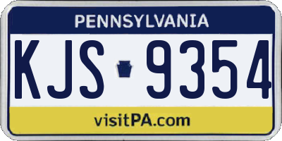 PA license plate KJS9354