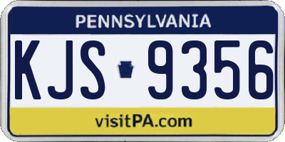 PA license plate KJS9356