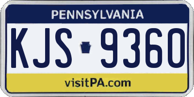 PA license plate KJS9360