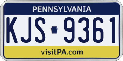 PA license plate KJS9361