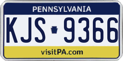 PA license plate KJS9366