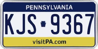 PA license plate KJS9367