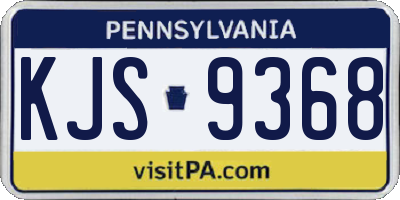 PA license plate KJS9368