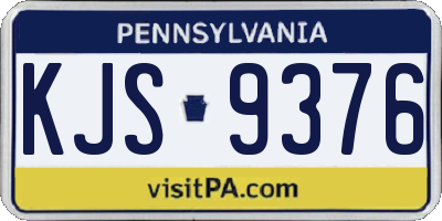 PA license plate KJS9376
