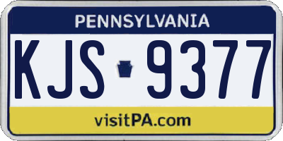 PA license plate KJS9377