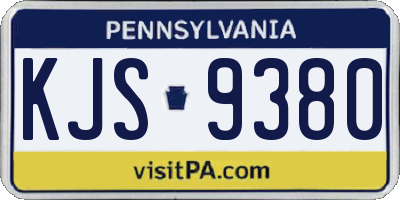 PA license plate KJS9380