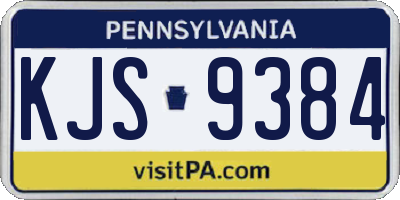PA license plate KJS9384