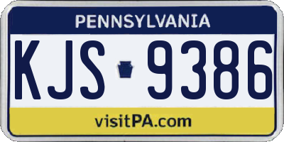 PA license plate KJS9386