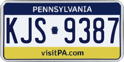 PA license plate KJS9387