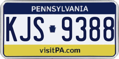 PA license plate KJS9388