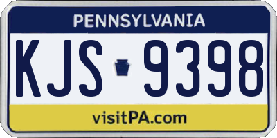PA license plate KJS9398