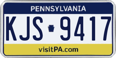 PA license plate KJS9417