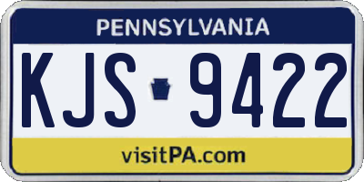 PA license plate KJS9422