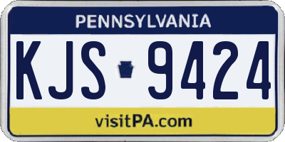 PA license plate KJS9424