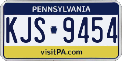 PA license plate KJS9454