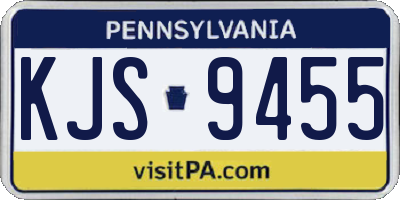 PA license plate KJS9455