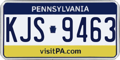 PA license plate KJS9463