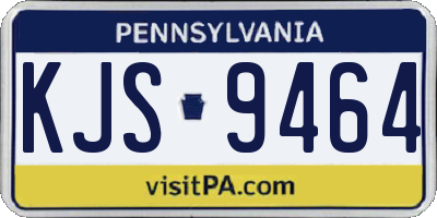 PA license plate KJS9464
